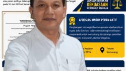 Joko Sutrisno, SH,menerima penghargaan dari Komisi Yudisial Republik Indonesia
