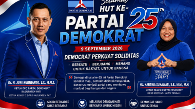 Demokrat Pati Siap Sambut HUT ke-25 dengan Semangat Bersatu, Berjuang, Menang
