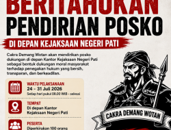 Cakra Demang Wotan Beritahukan Pendirian Posko Dukungan di Depan Kejari Pati